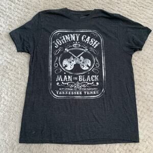 Johnny Cash Man in Black Short Sleeve T-Shirt Unisex XL Gray